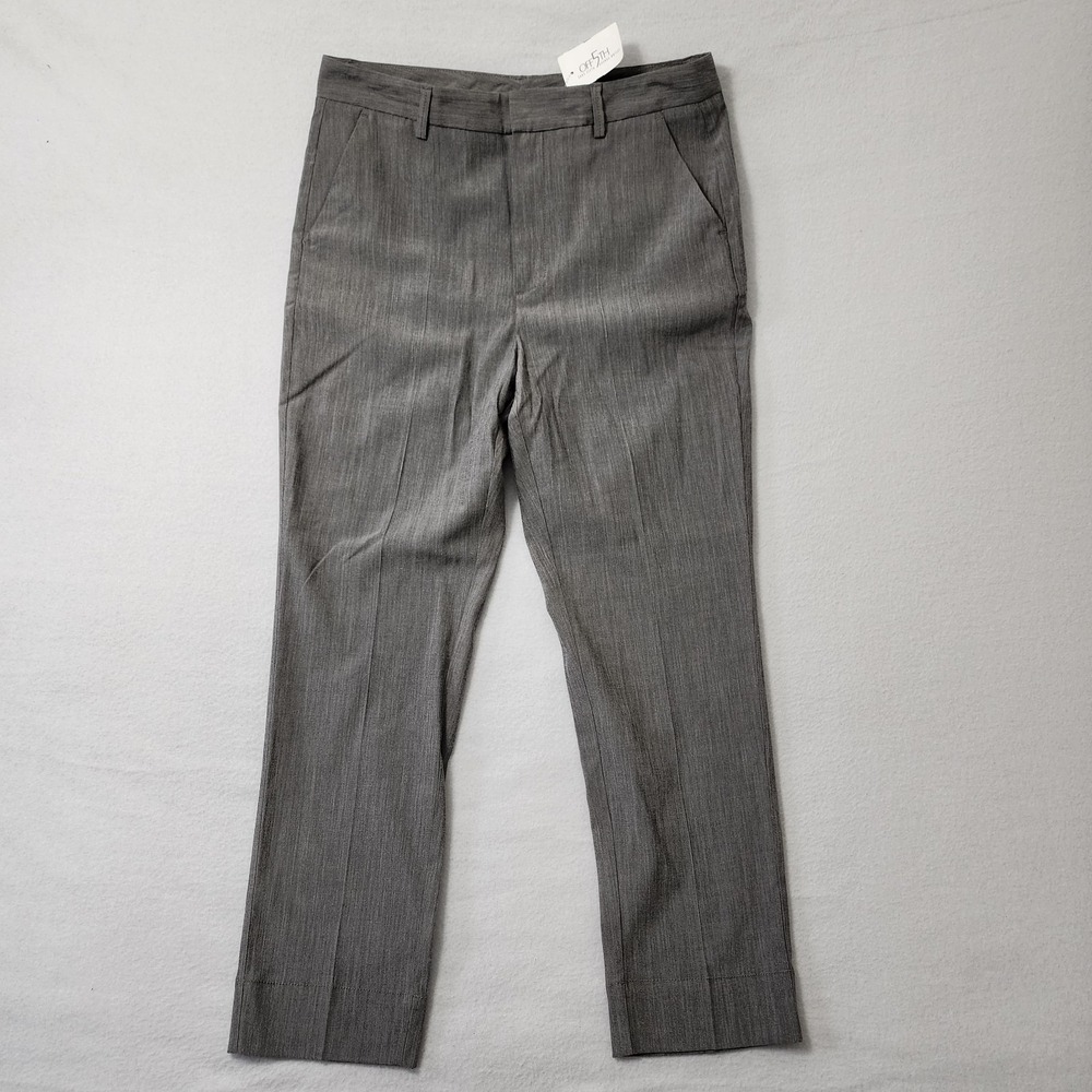Ganni Crepe Formal Trousers Womens 32x27 Gray Stretch Luxury New Saks Fifth
